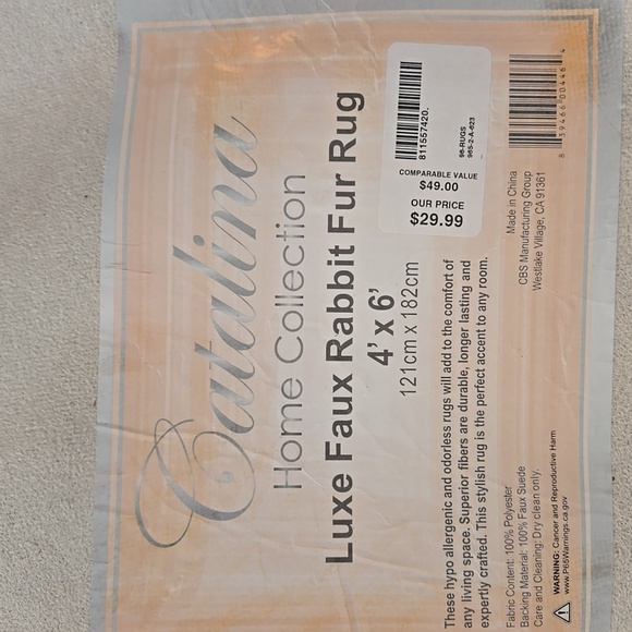 Faux Rabbit Fur 4'x6' Rug - Picture 2 of 5